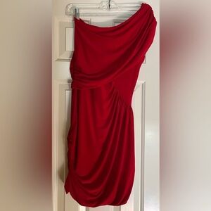 NWOT Soprano One Shoulder ruched Red Dress. New, never worn.
